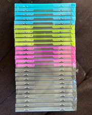 Staples 25 Pack Slim Jewel Cases For CD/DVD Assorted Neon Colors New Sealed picture
