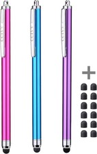 Stylus Pens for Touch Screens iPad iPhone Kindle 3 Pcs, Pink/Purple/AquaBlue  picture
