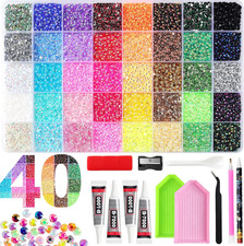 50000Pcs 40 Colors 3Mm Jelly Resin Rhinestones for Bedazzling Kit | Multicolor F picture