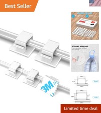 100 PCS Adhesive Cable Clips White , Upgraded Wall Wire Holder for Cord picture