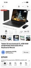 Tablet 10 Inch Android 11, 4GB RAM 64GB ROM 1920x1200 IPS w Keyboard/Mouse picture