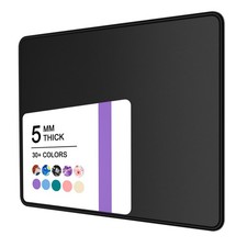 Mouse Pad, 30% Thicker Black Computer Pad, AntiSlip Rubber Mouse Mat with Sti... picture