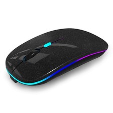 WREANU Wireless Bluetooth Mouse, Rechargeable Laptop Mice, Black Bright picture