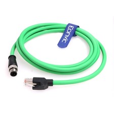 M12 4 Pin D-Code to RJ45 Cognex Industrial Network Cord CAT5 Shielded Cables ... picture