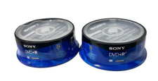 2 Sony 25 Pack Spindle Blank DVD+R Discs 16x 4.7GB 120 Minute Accucore Sealed picture