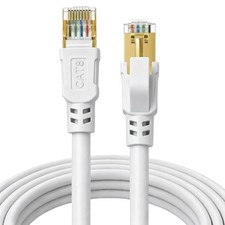 Cat 8 Ethernet Cable 65FT, 40Gbps Round Internet Cable (65ft, White) picture