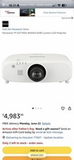 Panasonic PT-EZ770 WUXGA 6500 Lumens LCD Projector w/ Remote Power Cord picture