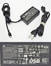 Original OEM HP 65W AC Adapter Power Supply TPN-DA20 20V 15V 9V 5V USB -C picture