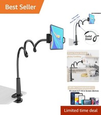 Versatile 360° Gooseneck Tablet Stand – Fits iPads & Smartphones 4.7-13