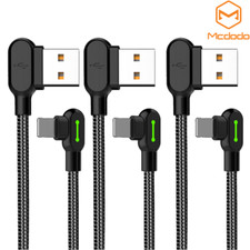 3 Pack Mcdodo 90 Degree Elbow USB Cable For iPhone 14 13 12 11 Fast Charger Cord picture