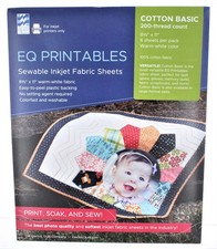 EQ Printables Printable Inkjet Fabric Sheets for Quilting Crafts 1 Pack picture