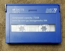 Used HP DAT 72 Data Cartridge Compressed Capacity 72GB C8010A Digital Storage picture