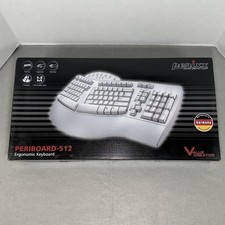NEW Perixx Periboard-512 Ergonomic Split Keyboard Natural Ergonomic Design White picture