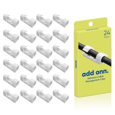 Peel and Stick Adhesive Cable Management Clips, 24 Count picture