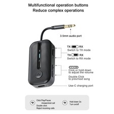 Bluetooth-compatible 5.5 TX&RX 2-in-1 Audio AUX USB Flash Drive Adapter For Car picture