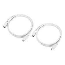 MECCANIXITY 2Pcs PS/2 Mouse and Keyboard Extension Cable 6 4.26 Feet, White picture