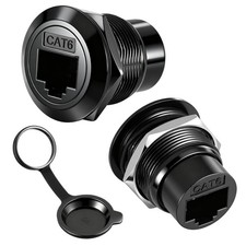 Alrhso 2 Pack RJ45 CAT6 Panel Mount Adapter Bulkhead Feed Thru Coupler with Wate picture
