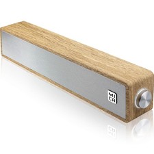 MICA Computer Speakers, Vintage Wired Sound Bar, Retro Wooden Yellow picture