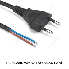 EU Plug Power Cord 1.5m Pigtail Extension Cable Replacement for PC Laptop DIY picture