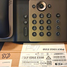 Poly Edge E550 Corded IP Desk Phone PoE 12-Line Speakerphone Black picture