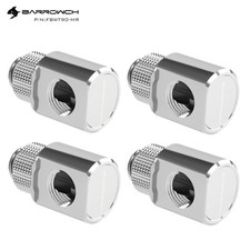 4 Pcs Barrow BarrowCH Angled 90 Degree G1/4 Rotary Fitting Male to Female Nickel picture