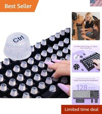 Soft Silicone Keyboard Keycaps - 128 Bling Stickers Perfect for Long Nails picture
