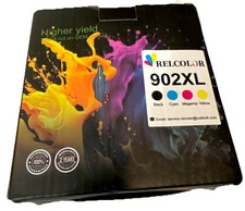 RELColor 902XL Ink Cartridge Set 4 Pack Black Cyan Magenta Yellow New picture