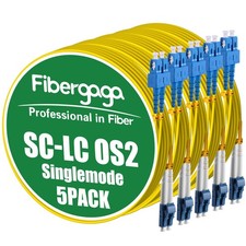 5 PCS OS2 LC To SC Fiber Patch Cable Single Mode 9/125m 1G/10GB 0.5m 1.6FT picture