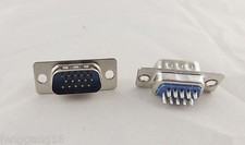 100x VGA Male Plug Socket DB15 15-Pin D-SUB 3 Rows Solder Type Connector Adapter picture
