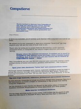 Compuserve Membership invitation letter [1988] picture
