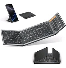 Foldable Keyboard for Travel, Full Size with Number Pad, Space Key, Gray, BK002 picture