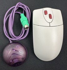 A4Tech Mouse Wireless PS/2 PS2 Infrared Trackball Scroll Wheel Beige IRW-25 picture
