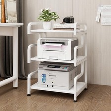 Stylish 3 Tier Printer Stand, Office Desk Side Storage Shelf ,White picture