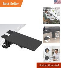 Desk Extender Tray, 11.8 x 5.9 Inch, Black Carbon Fiber | 90° Foldable Elbow ... picture