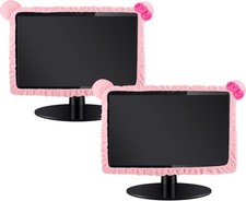 2 Pcs 17''-24'' Kawaii Computer Monitor Cover with Cat Ear Furry Cute Pin picture
