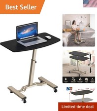 Versatile Mobile Laptop Rolling Cart with Adjustable Height & Wider Desktop picture