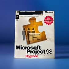 Microsoft Project 98 Upgrade PC CD-ROM Windows 95 NT NEW Vintage Big Box NOS picture