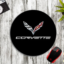 CORVETTE BOWTIE EMBLEM ROUND NEOPRENE PC GAMING MOUSE PAD MAT HOME SCHOOL OFFICE picture