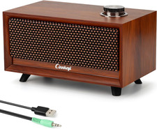 Wooden PC Soundbar Computer Speakers –PC Speakers USB Powered | PC| Line-In | Bl picture