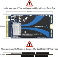 Sabrent Rocket 1TB NVMe PCIe Gen 3.0 M.2 2242 Internal SSD picture