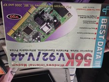 BEST DATA 56K WINDOWS INTERNAL PCI MODEM, V.92/V.44,  w/CD  Brand New - Sealed picture