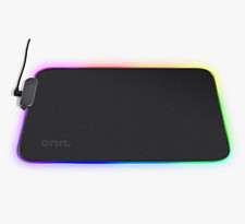 onn. Black RGB LED Illuminated Mouse Pad with Plain Design picture