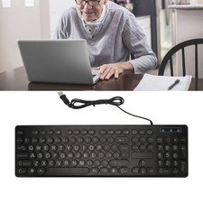 104 Key Wired Keyboard Backlit Large Print Keyboard Business Standard Keybo FXBP picture