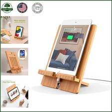 Adjustable Bamboo Tablet Stand for Tablets and Smartphones, Elegant Design picture