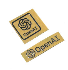 2Pcs  Chat GPT Open AI Metallic Sticker Label for Laptop/PC/Phone etc. picture
