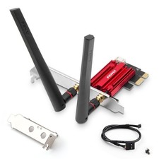 FENVI FV-AC1200S PCIe WiFi Card AC1200 Dual Band 2.4G/5G Bluetooth 5.1 Red picture