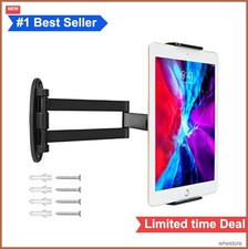 Tablet Wall Mount Adjustable Long Arm Hinge 360 Degree Swivel Bracket Heavy picture
