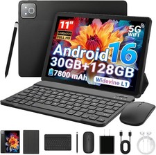 Android 16 Tablet 11 inch 30GB RAM 128GB ROM 7800mAh, WiFi 6, BT5.4, Dual Camera picture