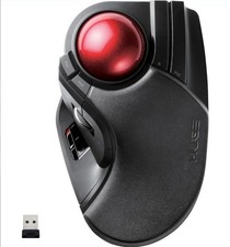 ELECOM HUGE Trackball Mouse, 2.4GHz Wireless, Finger Control, 8-Button M-HT1DRBK picture