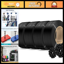 3D Printer Filament PLA+ 1.75mm, 4KG (4 Rolls), High Strength, Black Refill picture